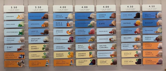 Über 40 Sorten Schweizer Natur Eiscreme