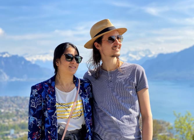 Reema and Johann in Mont-Pèlerin (25.04.21)