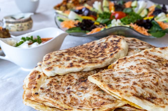 Bolani - stuffed flatbread