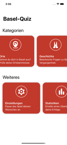 Menü der App