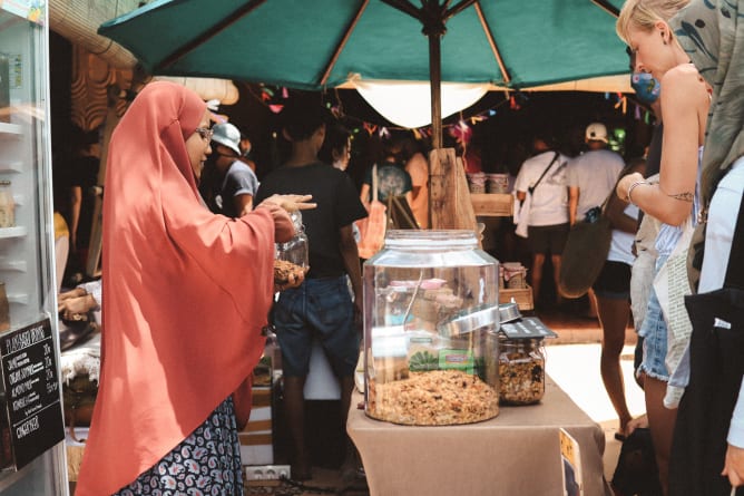 Selling products in bulk, Organic food by Hasil Boumi LEFM - POP UP MARKET  Kuta, LOMBOK