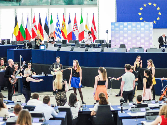 Me and my ensemble playing at the European Parliament in Strasbourg in 2018