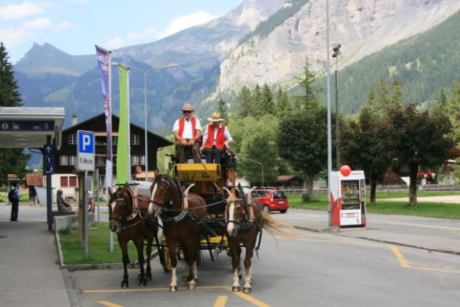 Bahnhof Kandersteg am Schweizer Nationalfeiertag