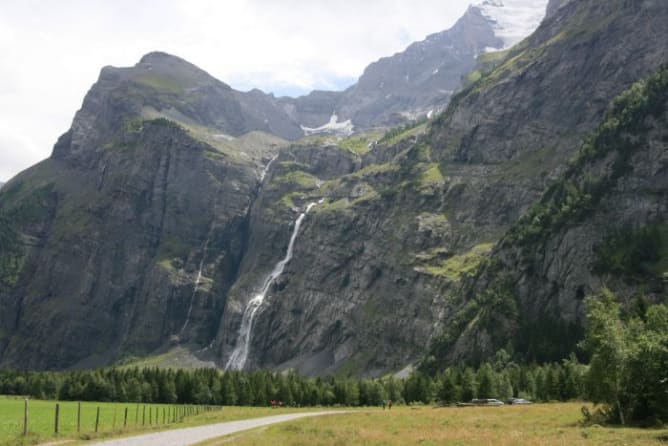 Waterfall from the Balmhorn in Gastern valley