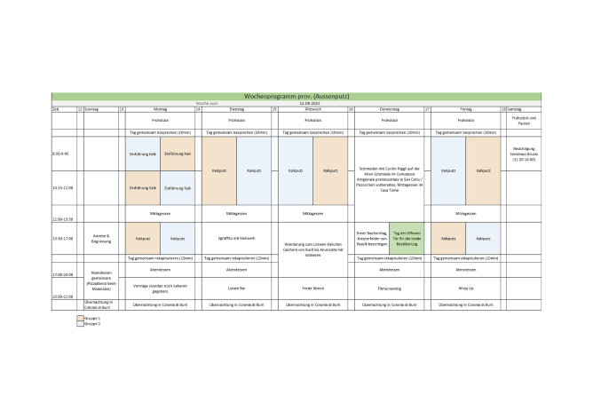 Programm vom 12.9.-18.9. (vgl. www.workshop-poschiavo.ch)