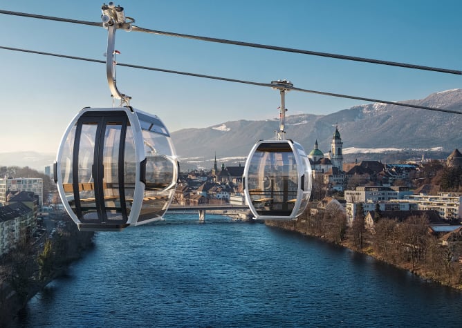 Aaregondel - Mit Aussicht auf Aare, Solothurner Altstadt und Jura