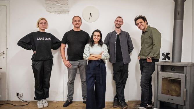 The team in our studio: Liina, Simon, Daniela, Philipp and Tamer