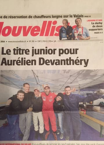 Le Nouvelliste titre Champion Suisse Junior 2016