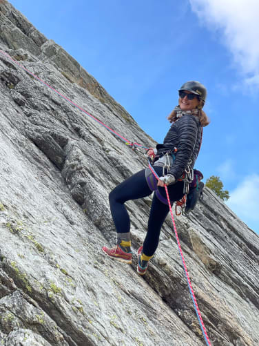 In action doing one of my favorite sports: climbing.