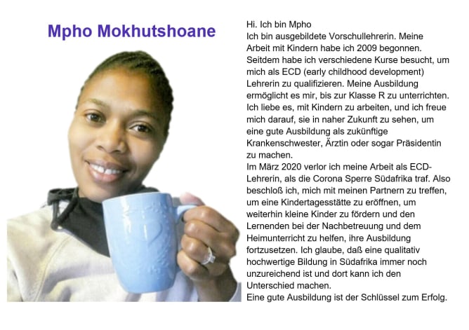 Mpho, unsere Schulleiterin