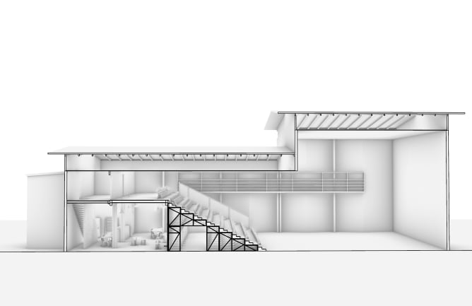 Coupe transversale du théâtre 