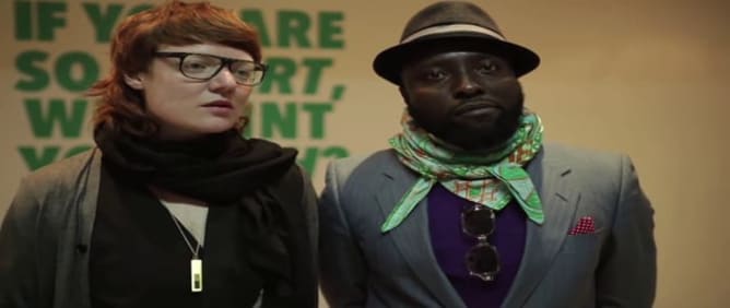 Interview by Fiona Mc Laughlin, with Bonaventure Ndikung, Pauline Doutreluingne and Gilles Aubry at the opening 28.2.2014