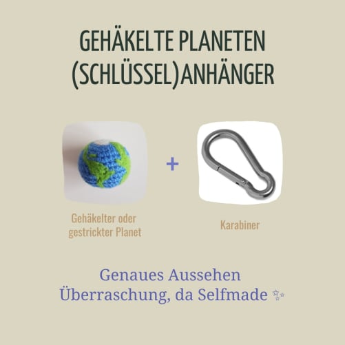 Gehäkelte Planeten-Schlüsselanhänger von Verlegerin Annette