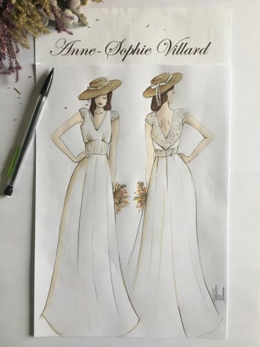 Illustrazione di Abito da Sposa (disegno da scegliere sul mio sito web) 