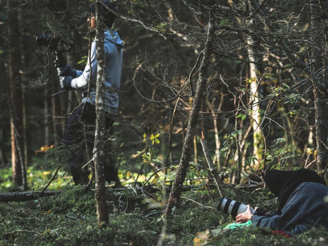 Impression du tournage du deuxième épisode sur l’aliénation de l’humanité par la nature.