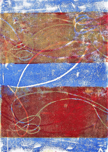 «water currents» - Monoprint von Susanne Mathies