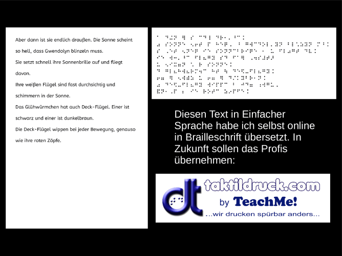 als Brailledruck-Ausgaben und