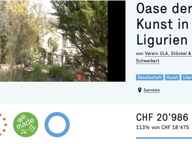 Eine spezielle Erinnerung: we make it Projekt «Oase der Kunst»