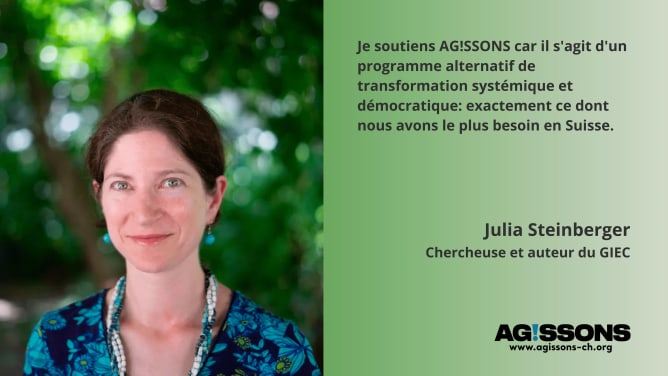 Julia Steinberger, supporter of AG!SSONS