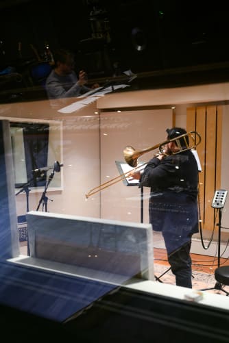 We are recording the trombone