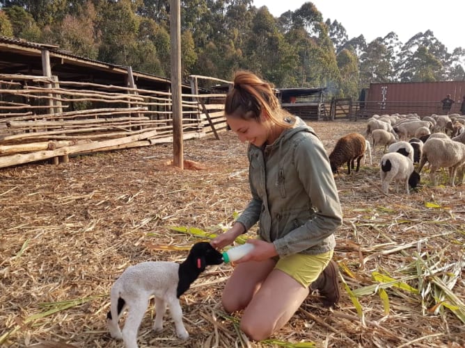 Veterinarian Charlene Thiry (here in Tanzania) is passionate about conservation and wishes to improve her video skills. 