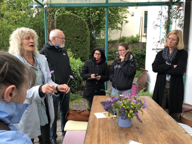 Ursula explaining wild plants