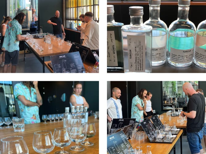 One of the many times we tasted and discussed our different test variants at the Turicum Distillery in Zurich.