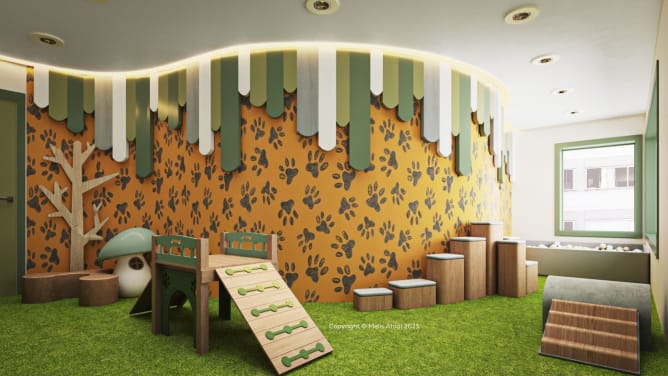 Playrooms that are visually stimulating for dogs / Des salles de jeux visuellement stimulantes pour les chiens