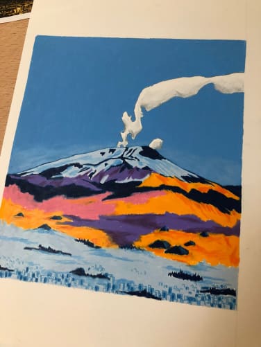 L'Etna aussi explose de joie! Dessin tiré du futur livre.