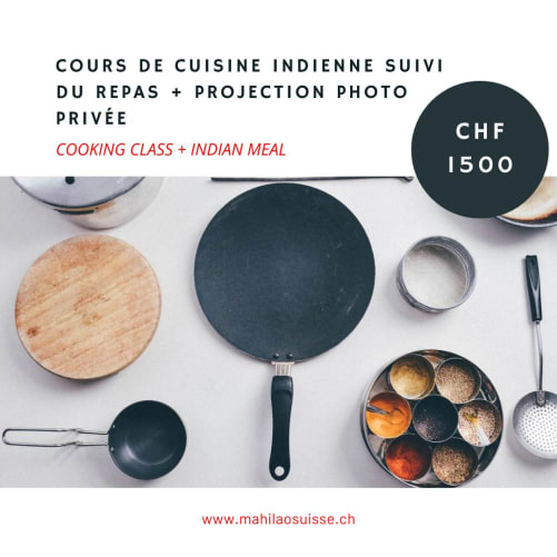 Cours de cuisine, repas indien et projection photos