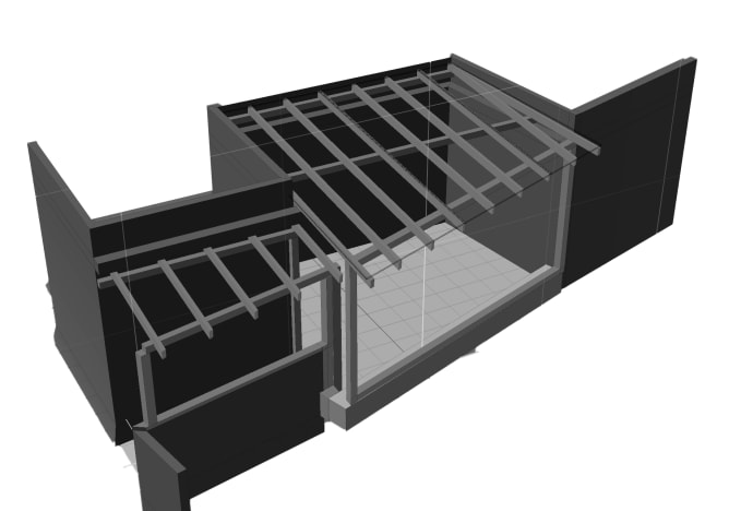 3D Skizze Umbau Innenhof