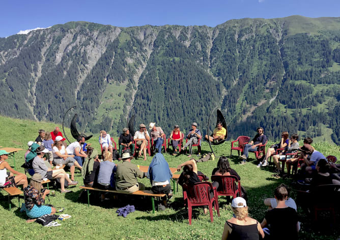 Alps Art Academy 2018, outdoor seminar in Tenna