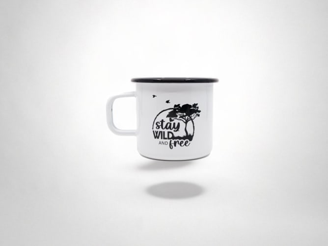 veiv Emaille Tasse - «stay wild» 