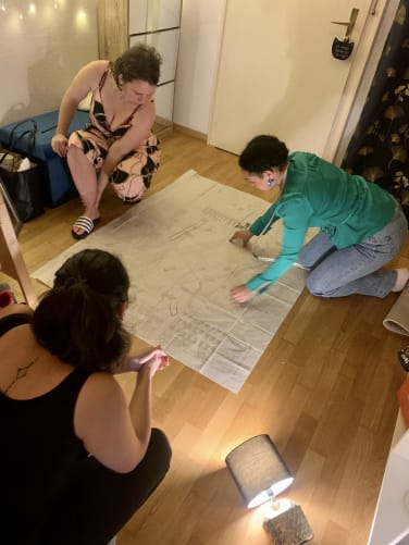 Sewing workshop at one of the participants' homes