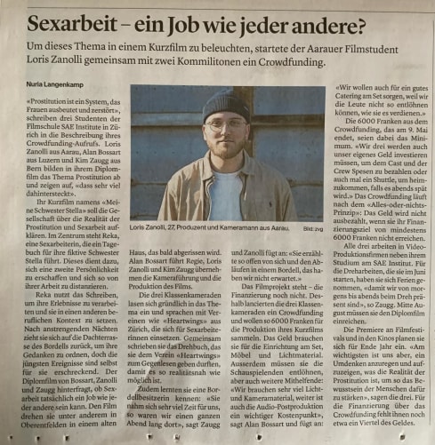 Beitrag in der Aarauer Zeitung