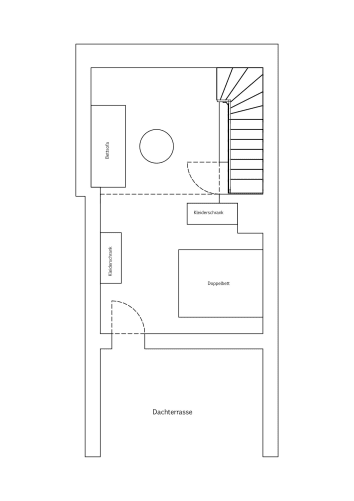 Dachgeschoss / Zimmer 3 mit Dachterrasse