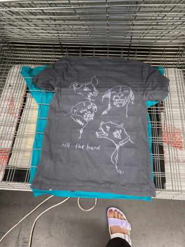 Fan Shirt frisch nach dem Druck