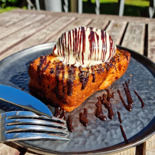 Dolce Delizia, glace vanille, sauce chocolat