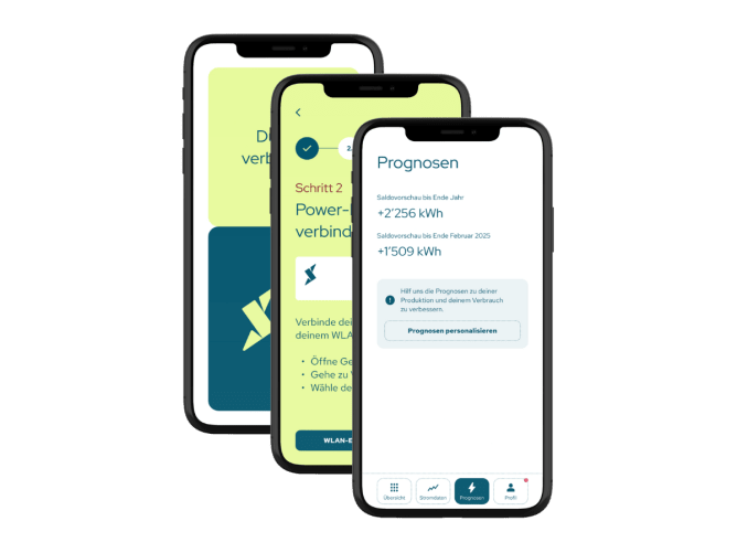 Screenshots der ersten Version der Mobilapplikation
