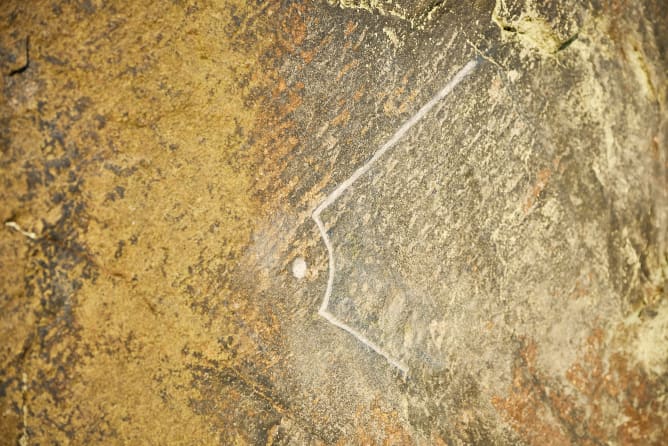 Signature engraved in rock/ Ireland