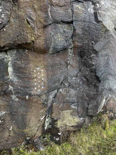 Signature engraved in rock/ Ireland