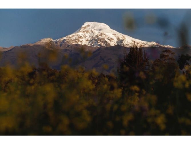 In front of your door: Cayambe volcano