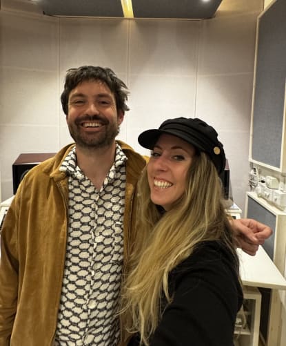 Rachel mit Louis Ryan (Producer) in London im Studio