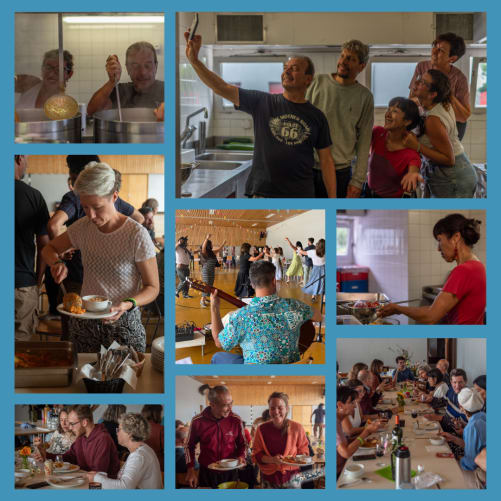 Our amazing artistic cooking team! While the music is played, the cooking goes well  