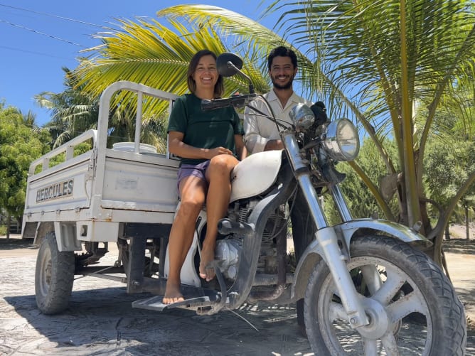 The cargo motorcycle «Hercules», soon to be part of the project – and proudly carrying the name of its godfather.