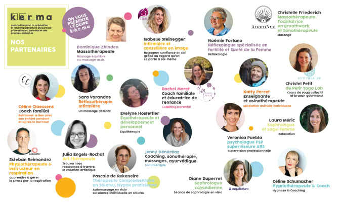 Toute l'équipe des prestataires se réjouit de vous faire découvrir leur approche