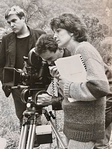 Tournage d'Aélia en 1985, premier court-métrage.