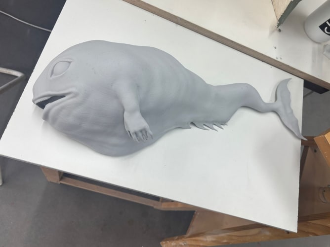 Première maquette en miniature pour la conception du poisson.