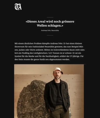 Tages Anzeiger Beitrag Ausschnitt