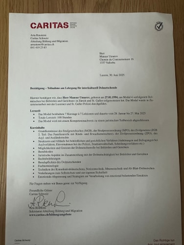 Kursnachweis